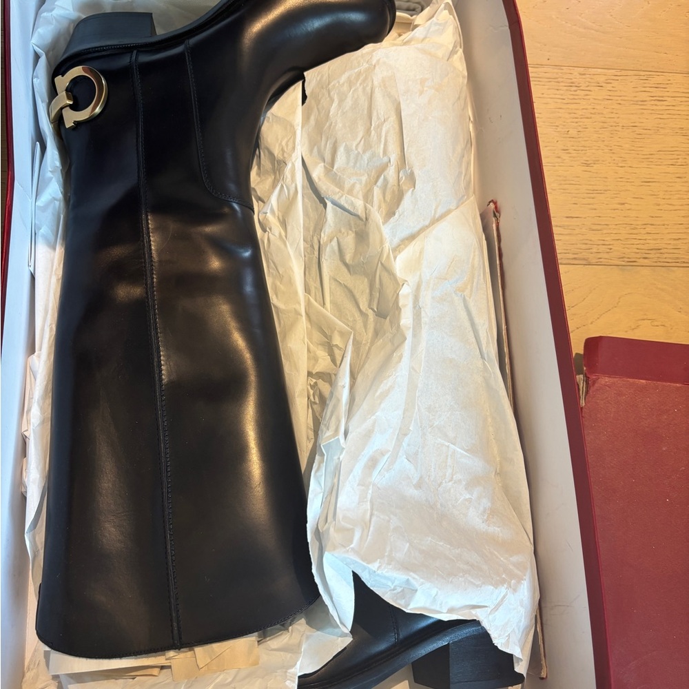 Salvatore Ferragamo Black Over the Knee Boots